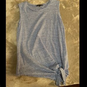 Light blue and white tank top